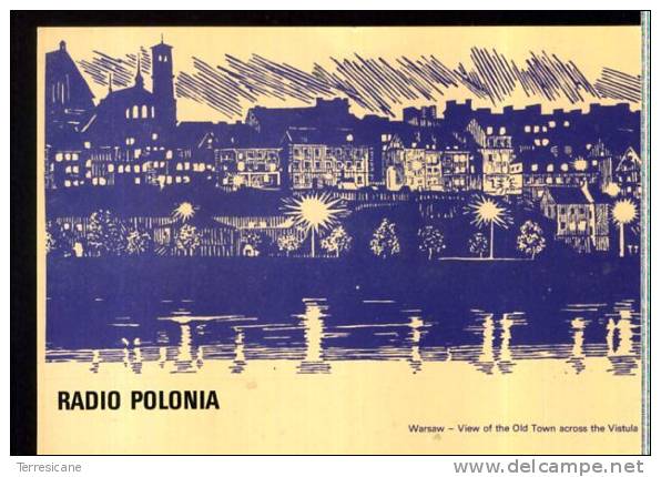 Sw Reception Qsl Radio Polonia Freq.1503 9525 Kc/s Warsaw Viev Of The Old Town Across The Vistula - Radio