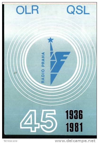 X Sw Reception Qsl Radio Praha Freq.1287 Kc/s 45 1936 1981 - Radio