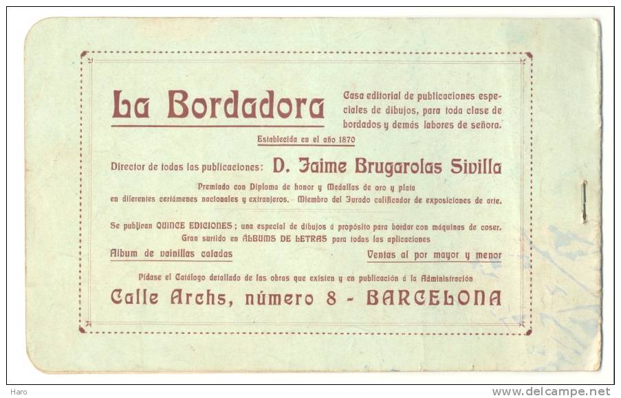 Broderie - Abécédaire En Espagnol - Couverture Avant Manquante (f5) - Barcelona - Praktisch