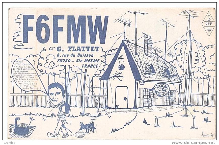 CARTE RADIO QSL - SAINTE MESME - 78 - - Radio Amateur