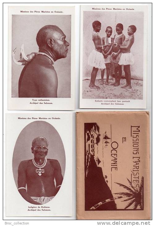 Missions Des Pères Maristes En Océanie, Archipel Des Salomons, Pochette De 12 Cartes Postales, 14 Scans - Solomon Islands