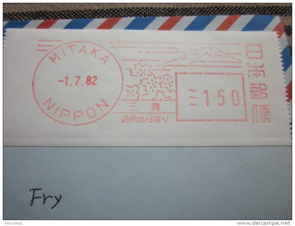 Lettre De MITAKA Japon Japan, Nippon, Vignette D'affranchissement Tarif étranger Pour Les USA - Covers & Documents
