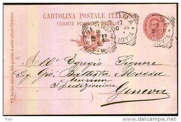 ROMA / GENOVA - Anno 1896 - Interi Postali