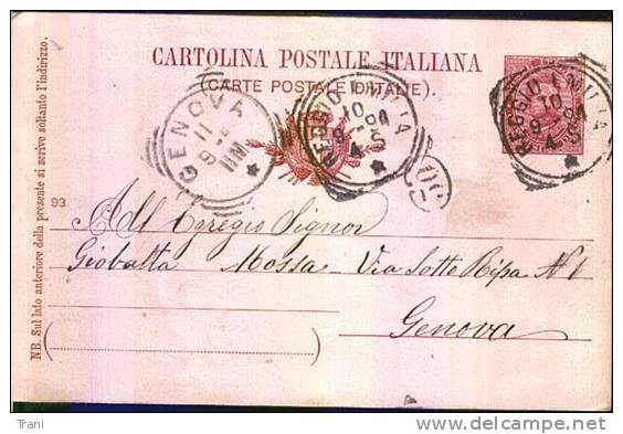 REGGIO EMILIA / GENOVA - Anno 1894 - Interi Postali