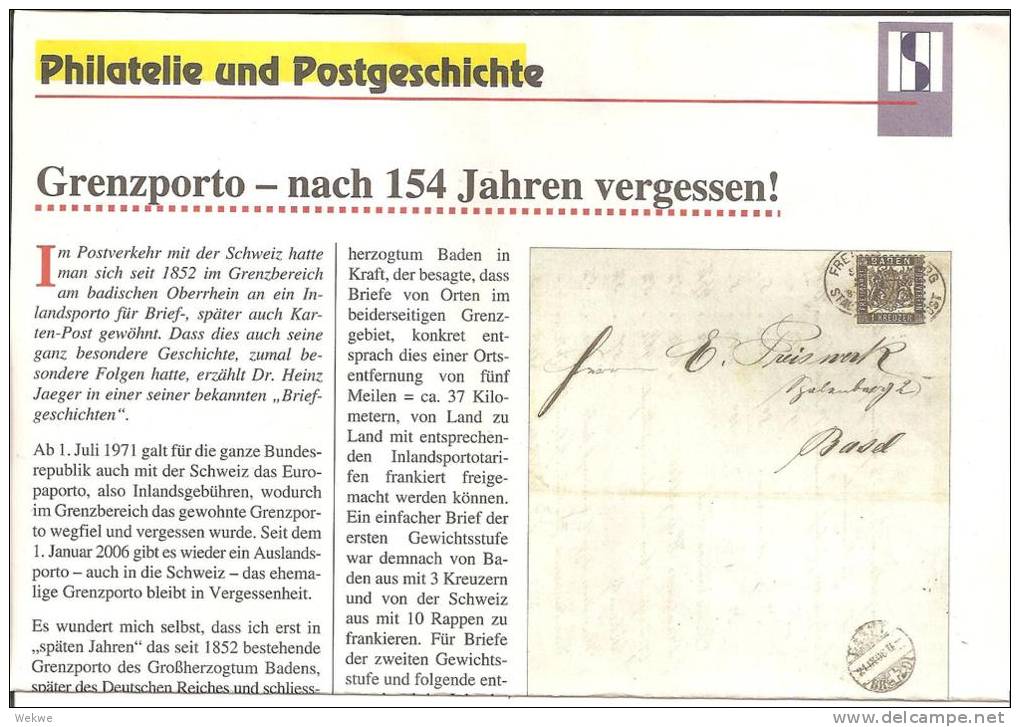 Baden Grenzporto - Philatelie Und Postgeschichte