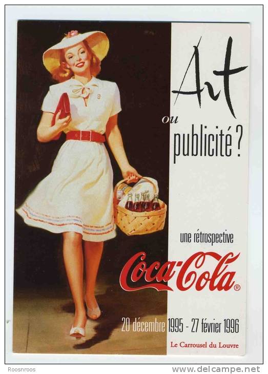 CP PUBLICITE RESTROSPECTIVE COCA COLA 1996 - CAROUSEL DU LOUVRE - Postales