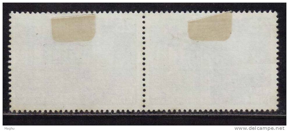 India MH Pair 1975, 25 Yrs Of Republic, Parliament House - Unused Stamps