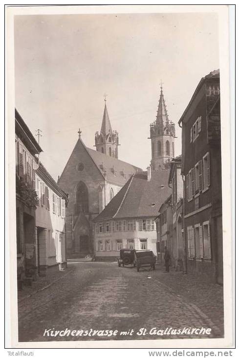 Ladenburg Am Neckar Kirchenstrasse Mit St Galluskirche TOP-Erhaltung Ungelaufen - Ladenburg