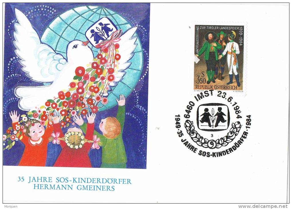 Carta IMST (Austria) 1984.  Kinderdorfer. Ayuda Niños. Paz - Storia Postale