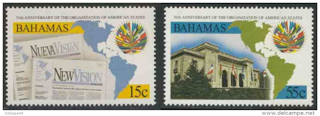 Bahamas 1998 Mi 958 /9 ** OAS Magazine "New Vision" + OAS Headquarters Building, Washington - Andere & Zonder Classificatie