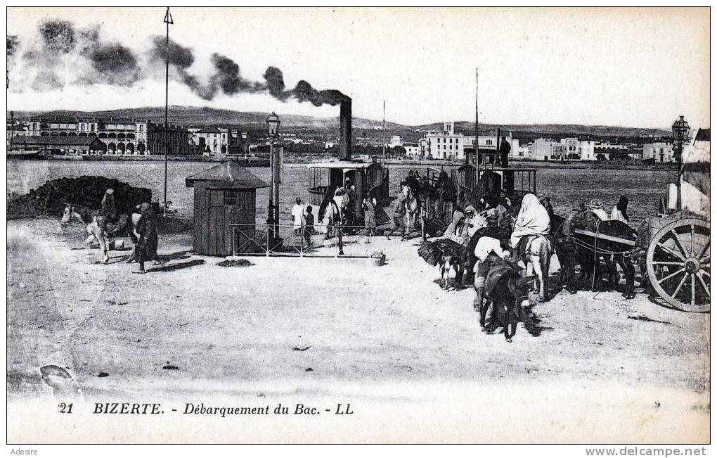 1905, TUNISIE - BIZERTE - DEBARQUEMENT BAC, Nicht Gel.um 1905 - Tunesien