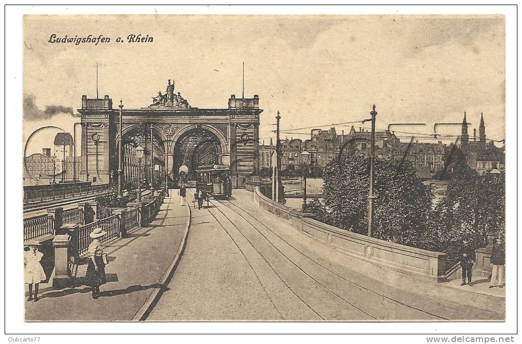 Ludwigshafen (Allemagne, Rhénanie-palatinat) :Tramway Zum Das Brück Im 1930 (lebendich). - Ludwigshafen