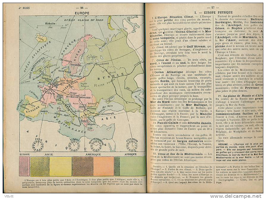 1921 : La Géographie Nouvelle De E. Toutey, Cours Moyen, Certificat D'Etudes, André Lesot Editeur... - 6-12 Anni