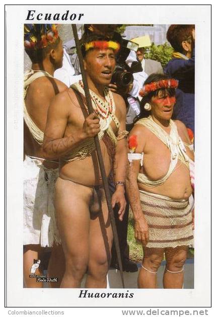 Lote PEP142, Ecuador, Postal, Postcard, Huaoranis, Indigenous Activities, Actividades Indigenas - Equateur