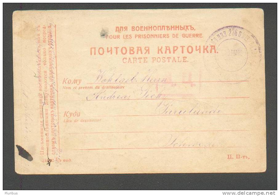 RUSSIA  EAST SIBERIA  , POSTCARD FROM PRISON CAMP TO  SWEDEN  STOCKHOLM ,  CENSORED - Storia Postale