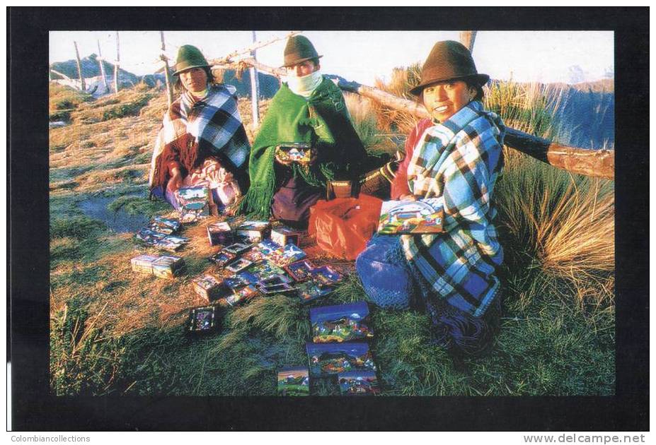 Lote PEP163, Ecuador, Postal, Postcard, Vendedoras De Pintura Tigua, Indigenous Activities, Actividades Indigenas - Equateur