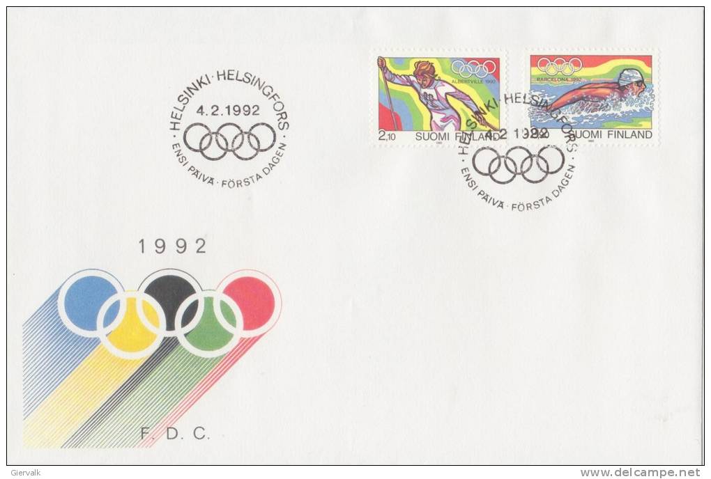 FINLAND 1992 FDC Olympic Games. - FDC