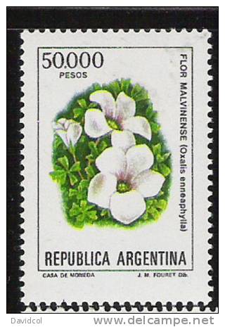 Q591.-. ARGENTINA .-. 1982 .-. MI # : 1609 X  .-. MNH .-. FLOWERS / FLORES .-. - Neufs