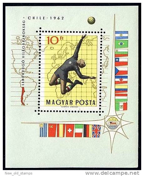 HUNGARY 1962 CHILE SOCCER CUP FOOTBALL S/S Mnh MAPS FLAGS - Andere & Zonder Classificatie