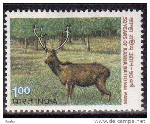 India MH 1983, Kanha National Park, Swamp Deer, Animal - Unused Stamps