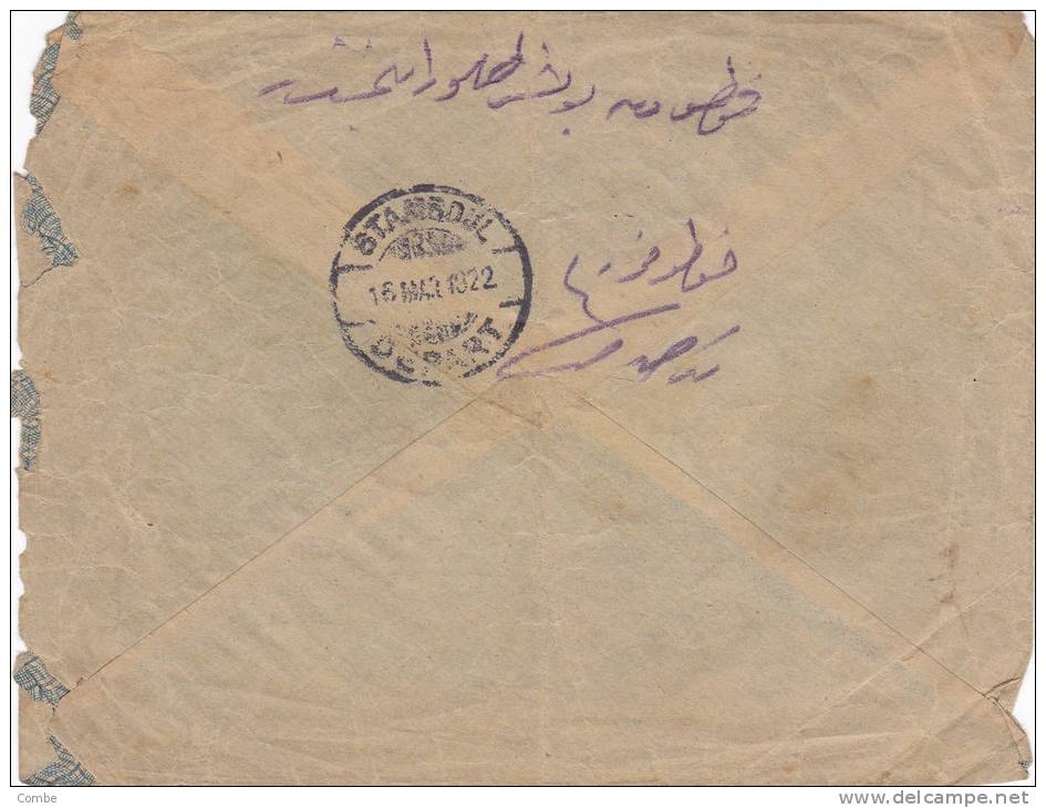 Belle Lettre 1922, Stambdul Pour La France/911. - Cartas & Documentos