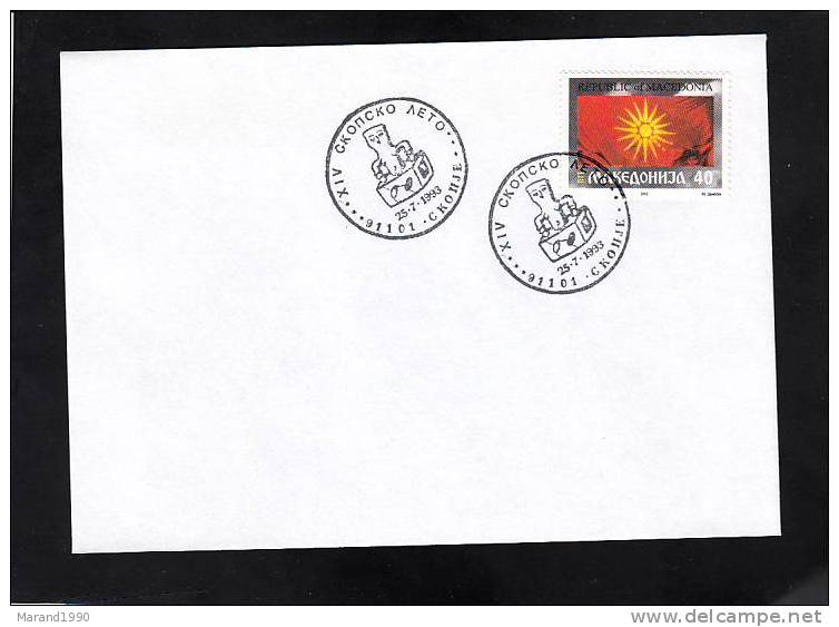 MACEDONIA, 1993, SPECIAL CANCEL - XIV SUMMER FESTIVAL SKOPJE, POTTERY, ARCHEOLOGY, TUMBA MADJARI (11/1993) ** - Archeologia