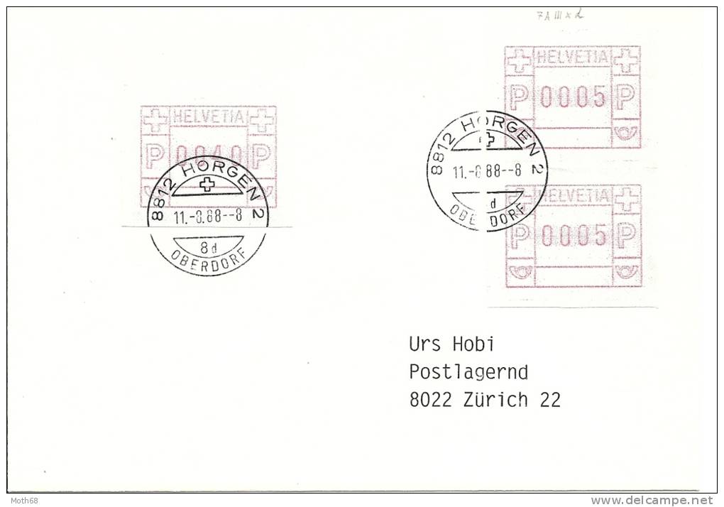 Typ 7IIIxd Zusammenhängend Auf Brief Mit AK Stempel - Automatic Stamps