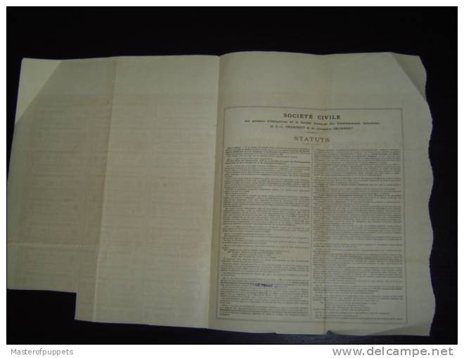 Obligation De 500 Francs 6% Au Porteur ,Etablissements Industriels E.-C.Grammont 1919 - Altri & Non Classificati