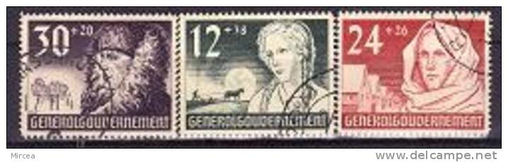 Pologne - 1940  Yv.no. 72-4, Serie Complete Obliteres - Gouvernement Général