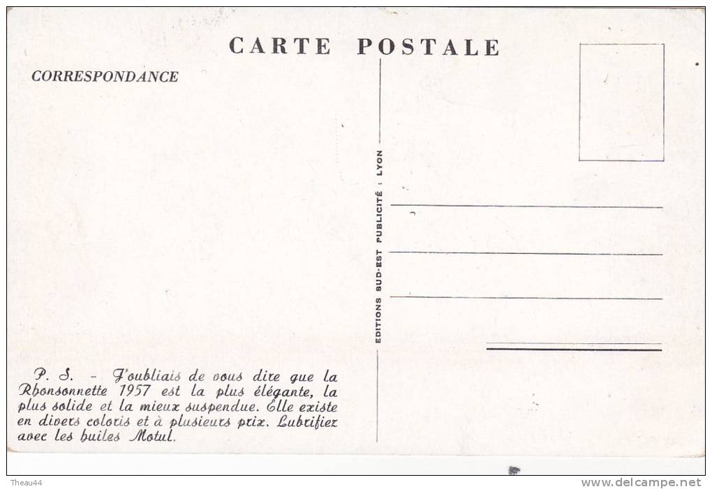 ¤¤  -   Cyclomoteur  " LA  RHONSONNETTE " En 1957  -  Carte Publicitaire   -   ¤¤ - Autres & Non Classés