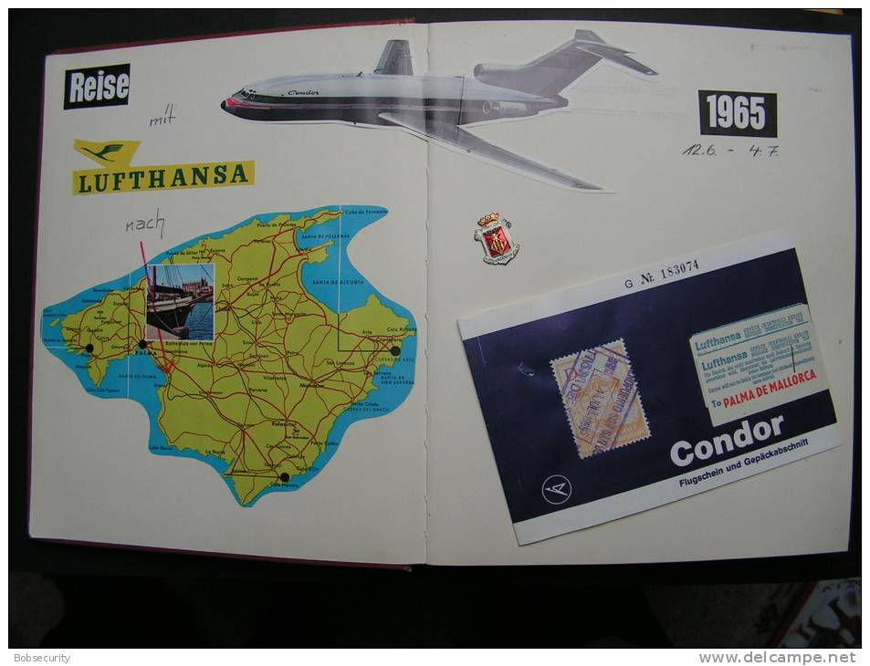 == Album Mallorca 1965 , Mit Lufhansa , Fiscalmarke Einreise, Ca. 25 Seiten Mit über 100 Fotos - Chafarinas