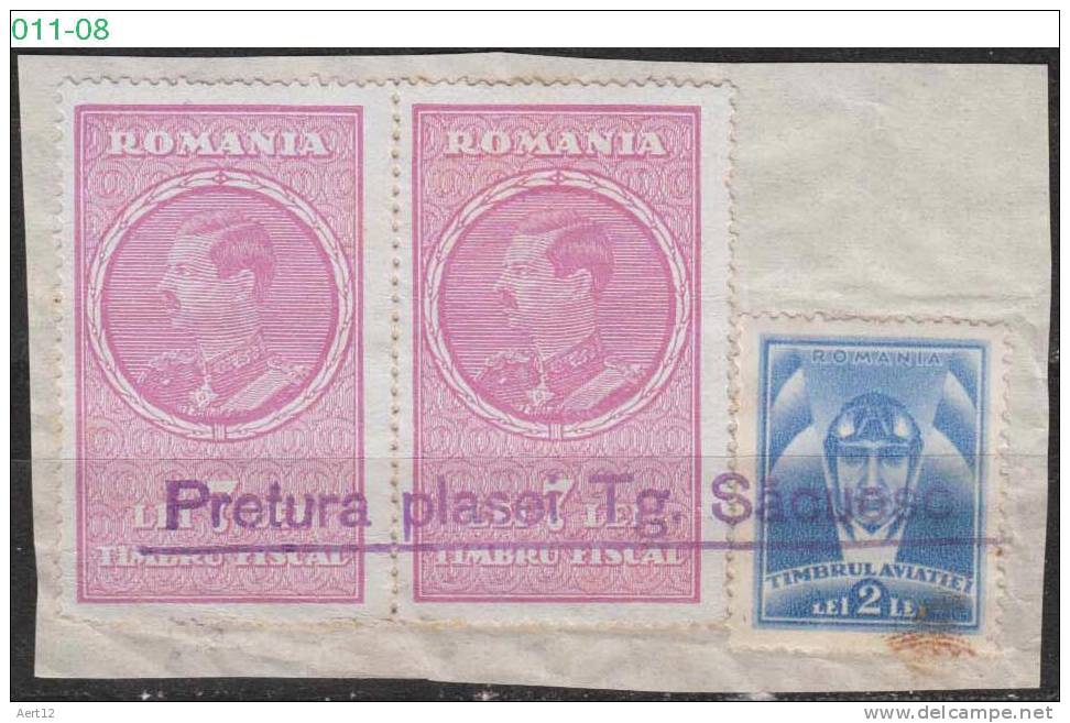 ROMANIA, 1932, 1936, King CAROL II , Revenue Stamp, MINISTRY OF FINANCE, National Aviation Fund, RRSC. 167, 12 - Fiscaux