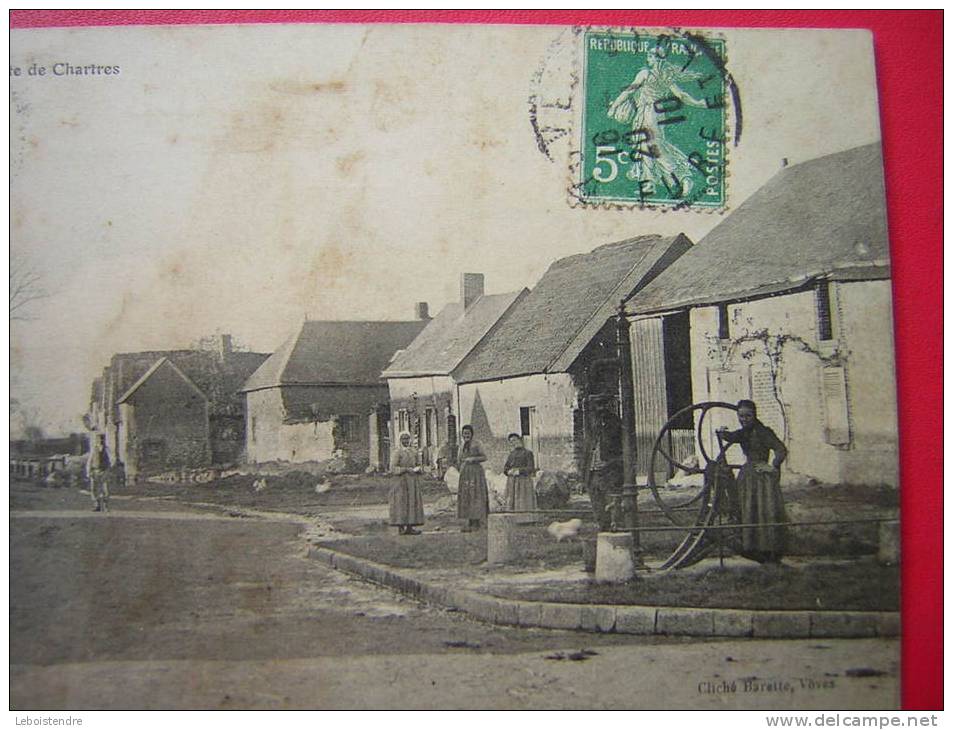 CPA-28-PEZY-ROUTE DE CHARTRES -ANIMEE-Editeur :PERCEVAUX -CLICHE BARETTE VOVES -VOYAGEE 1910 - Autres & Non Classés