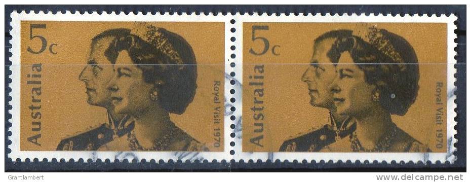 Australia 1970 Royal Visit 5c Used Pair - Gebruikt