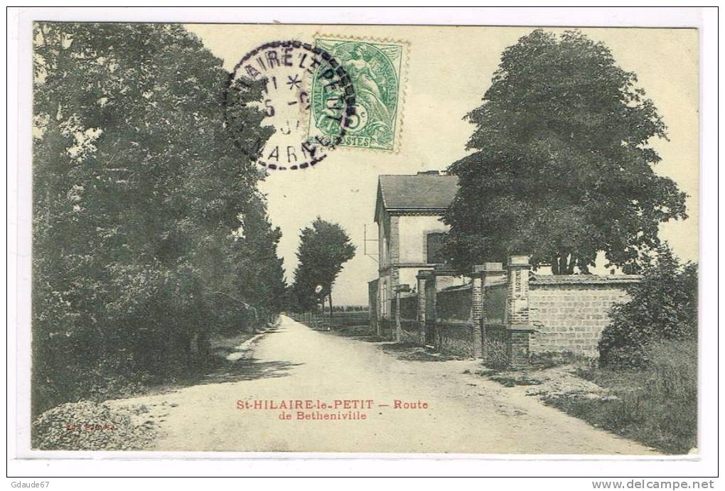 SAINT HILAIRE LE PETIT (MARNE) - CPA - ROUTE DE BETHENIVILLE - Autres & Non Classés