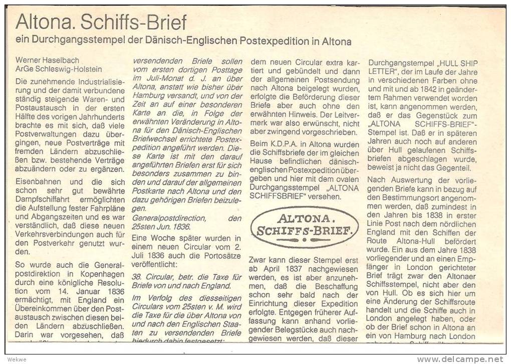 Hamburg Altona Schiffs-Brief-Stempel  (Transit) 1.6.1836 - 1.10.1846 Und 1864 - 1867 - Filatelie En Postgeschiedenis