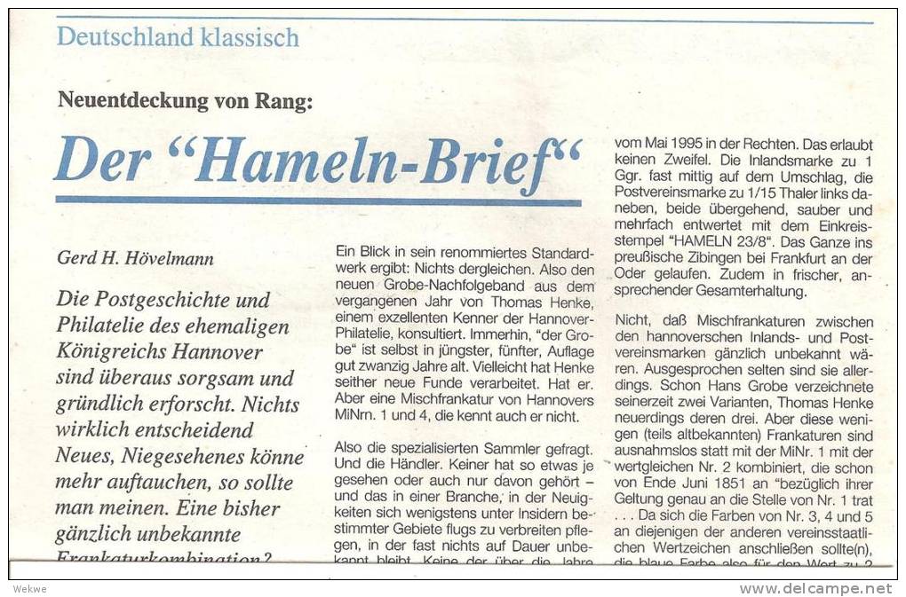 Hannover  Frankatur.-Kombinationen - Filatelie En Postgeschiedenis