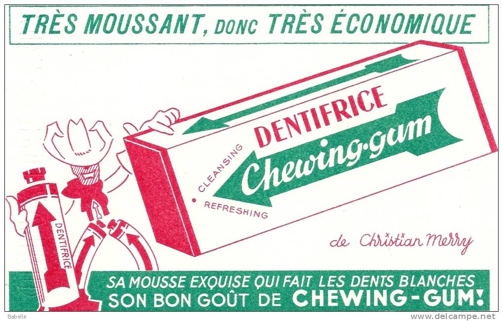 BUVARD "Dentifrice Chewing Gum" Très Moussant, Donc Très économique - Parfums & Beauté