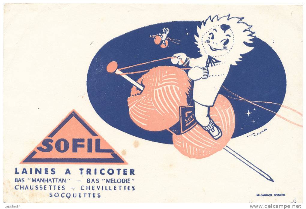 BU 930  / BUVARD   SOFIL LAINES A TRICOTER - Textile & Clothing