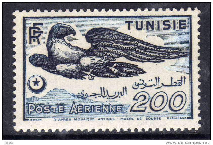 Tunisie P.A.  N° 13  XX  Aigle 200  F. Bleu Et Bleu-noir Sans Charnière TB - Poste Aérienne
