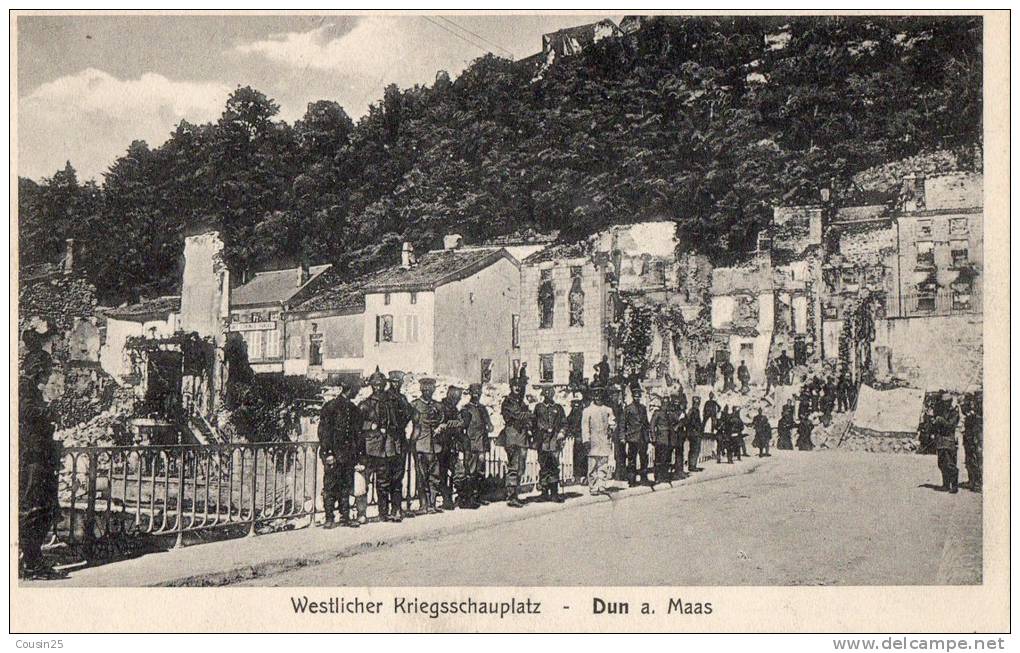 55 DUN - Westlicher Kriegsschauplatz - Tampon K.S. Grenadier Rgt 100 2. Bataillon Au Verso - Dun Sur Meuse