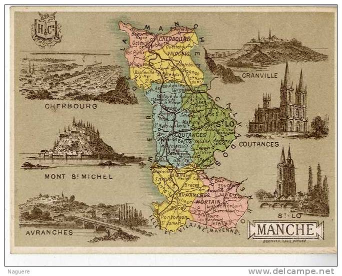 50 MANCHE  MONT SAINT MICHEL CHERBOURG AVRANCHES GRANVILLE COUTANCES SAINT LO  ENCART PUBLICITAIRELIBRAIRIE HACHETTE - Autres & Non Classés