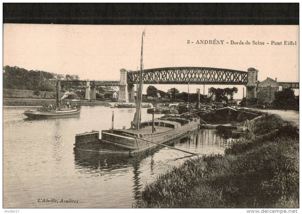 CPA   ANDRESY  , Bords De Seine , Péniches. - Andresy