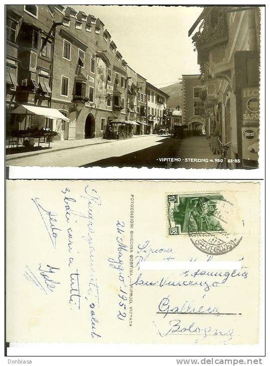 Vipiteno / Sterzing (Bolzano - Bozen): Cartolina Fp Viaggiata 1952 - Vipiteno