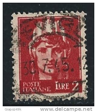 ● ITALIA - LUOGOTENENZA 1945 - ROMA - N.°  533 Usati - Fil. RUOTA  Varietà - Cat. ? € - Lotto N. 788 /89 - Gebraucht