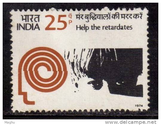 India MH 1974, Help For Mentally Retard Children, Health, Handicap, Disabled, Disease Of Kinder - Unused Stamps