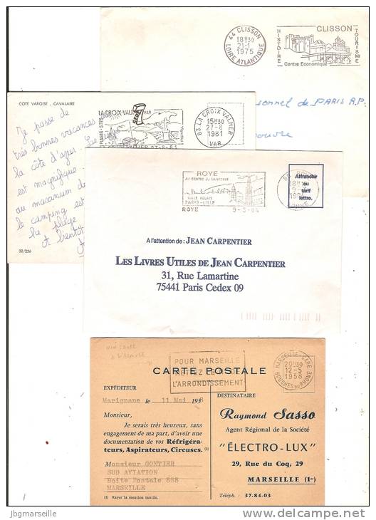 LOT 009      4 Documents Hors Tarifs   En FAUSSE FRANCHISE ........ - Postal Rates