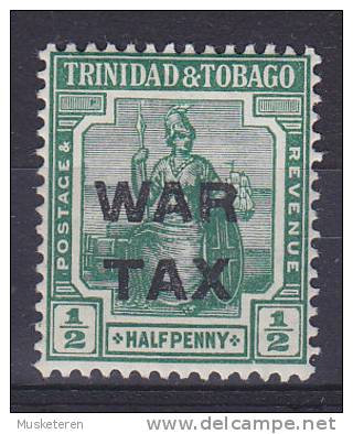 Trinidad & Tobago 1917 Mi. 85 A     ½ P Britania Overprinted WAR TAX, MH* - Trinidad Y Tobago