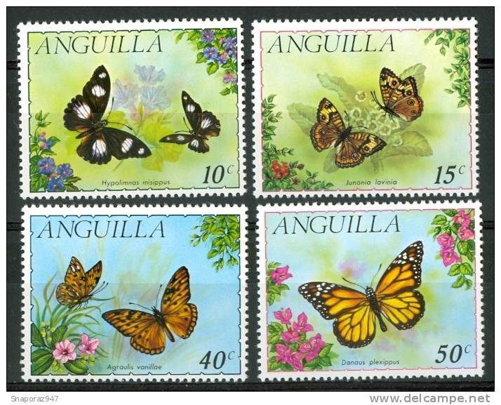 1971 Anguilla Farfalle Butterflies Schmetterlinge Papillons Set MNH** B579 - St.Christopher-Nevis & Anguilla (...-1980)