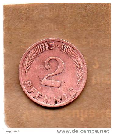 PIECE DE 2 PFENNIG RFA 1975 D - 2 Pfennig